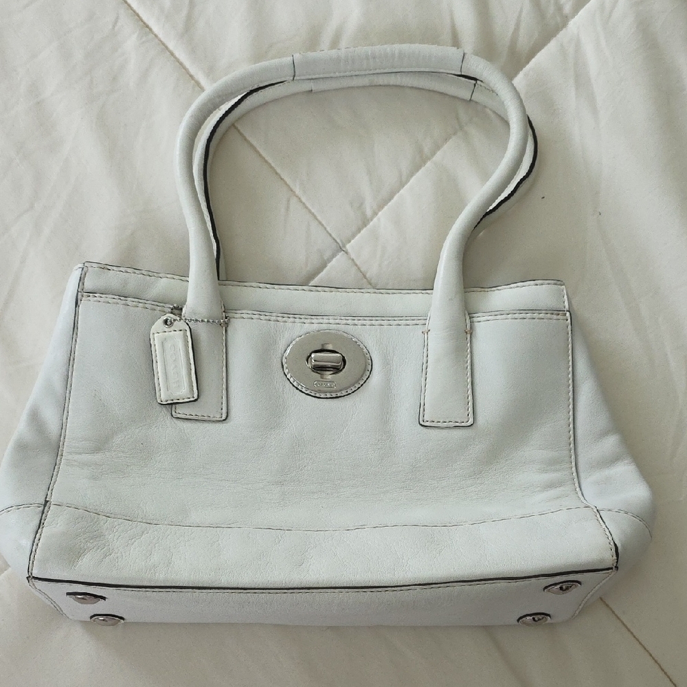 Coach Whitw Leather Handbag